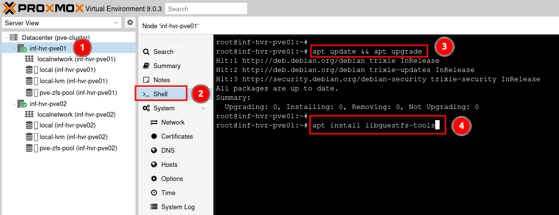 Install the required packages for modifying the image file.