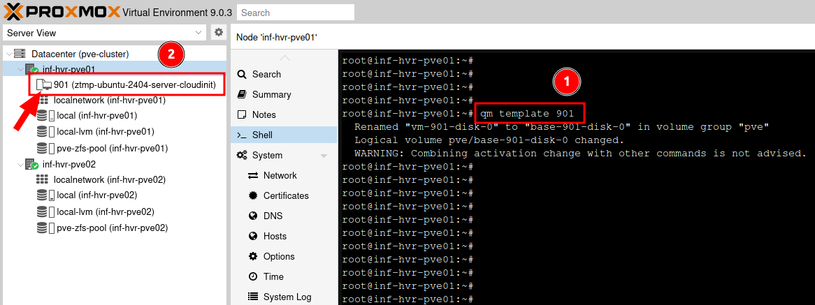Convert the VM into a template.