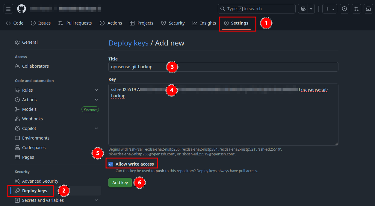 Adding Deploy Key to new GitHub repository.